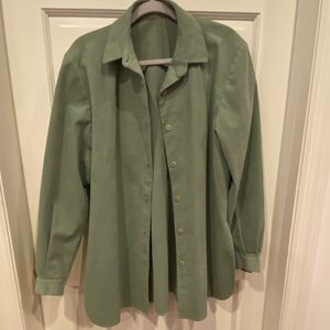 Seafoam green corduroy button up vintage